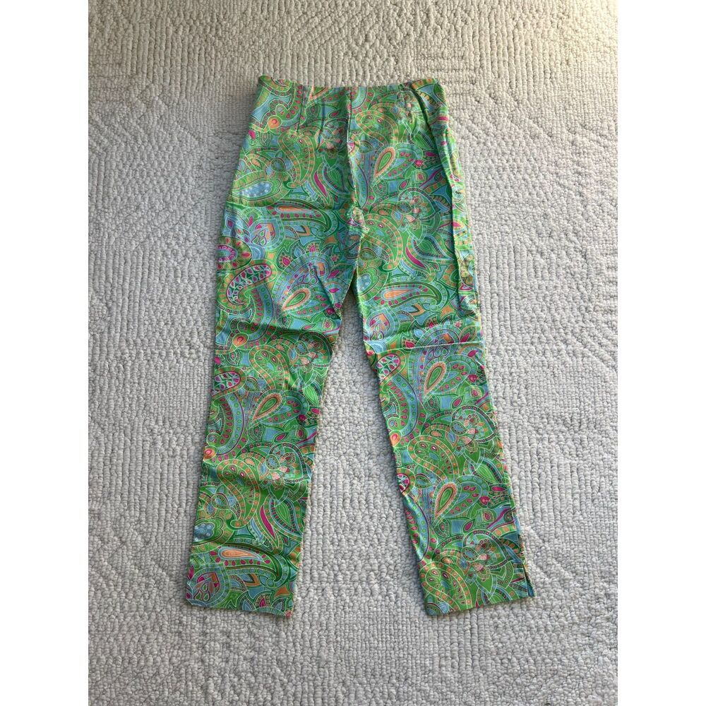 boston proper green paisley multicolor pants